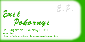 emil pokornyi business card